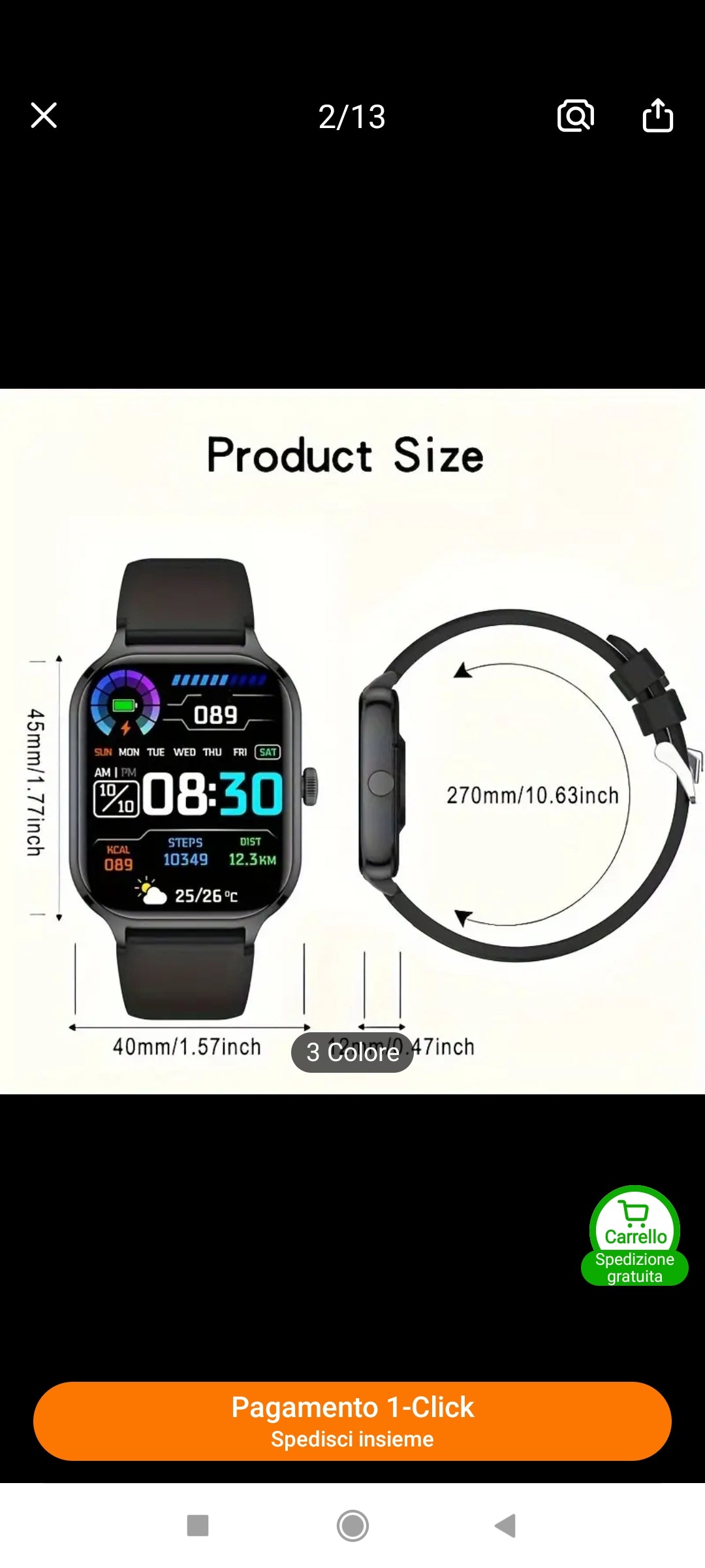SMARTWATCH NERO